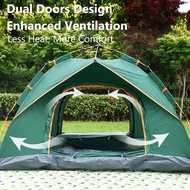 Tent For Camping 4-7 Person Automatic Tent Water Proof Multi-Color Two Doors Double Layers Camp Tent