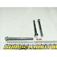 MESIN White Flange Bolt M6 田 60 (16cm) Key 8 Engine Block/ FO/ Flange/ Bolt