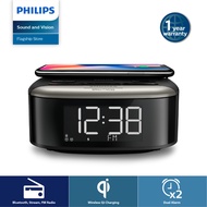 PHILIPS TAR7606/10 Clock Radio | Wireless QI Phone Charger | Bluetooth Steaming FM Radio |