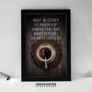 Motivational Quotes Poster This Life Is Like a Cup of Coffee