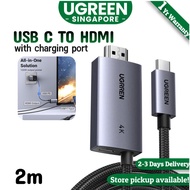 UGREEN 4K60Hz Unidirectional USB C to HDMI Cable 2M with 100W PD Fast Charging Adapter 2-in-1 Thunde