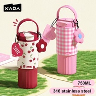 KADA Tumbler Hot and Cold with Straw and Handle 316 Stainless Steel Water Bottle for Coffee Office K