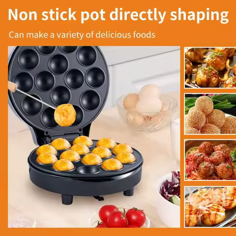 750W Electric Cake Pop Maker Non-Stick 14 Cake Capacity Cupcake Maker Griddle Donuts Octopus Balls f