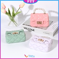 Tas Selempang Jelly 6847 Hand Bag Mini Motif Mutiara Sling Bag Wanita Rantai Gold Vintage Kekinian