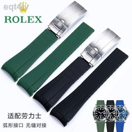 ForWater Rolex Rolex สายนาฬิกาข้อมือ Arc เหมาะสำหรับผีน้ำสีดำเรือดำน้ำสายยางซิลิโคนอุปกรณ์เสริม