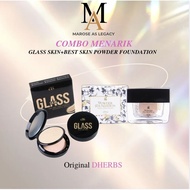 DHERBS COMBO MENARIK(Powder Foundation+Glass Skin NATURAL )set meakup cantik sulam bedak conseler Sk