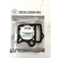 CYLINDER BLOCK RACING GASKET ALLOY  59MM+6MM /59MM+5MM FOR DREAM WAVE-100