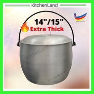 14"/15"Heavy Duty Aluminium Pot / Periuk Tebal Aluminium Periuk Traditional Periuk Arang