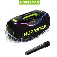 HOPESTAR A80 ลำโพงบลูทูธ 350วัตต์ พร้อมไมค์ลอย1ตัว ลำโพง6ดอก มีไฟ RGB ระดับกันน้ำ IPX6 (รับประกัน 3เ
