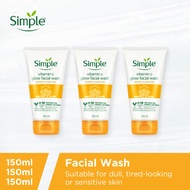 [Value Bundle] Simple Protect 'N' Glow Vitamin C Glow Facial Wash 150ml x3