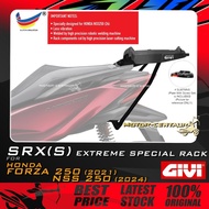 GIVI HONDA NSS250(2024)/FORZA 250(2021) SRX(S)/SRV EXTREME SPECIAL RACK & KOTAK/BOX MTN39/MTN29 ALUM