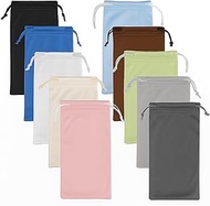10 Pcs Eyeglass Pouch Set – Soft Microfiber Sunglasses Sleeves with Drawstring, Scratch-Resistant Gl