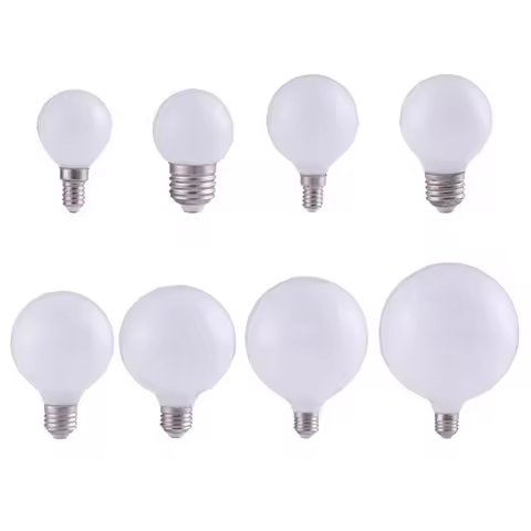 2PCS LED Global Glass Lightbulbs Household bedroom Pendant lamp E14 E27 non flickering white warm li
