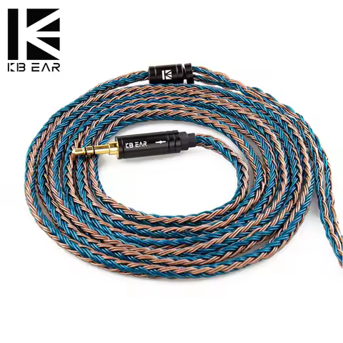 KBEAR ST16 Plus Crystal 16 Cores 2M Long Upgrade Cable 5N Single Copper Silver-plated MMCX/QDC/2PIN 