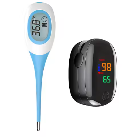 Non-Contact Infrared Laser Thermometer Finger Pulse Oximeter,Fast Temperature/Blood Oxygen/Pulse Rat