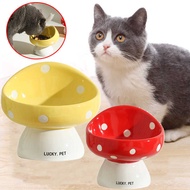 AP AIMAYAPET Pet Dog Cat Ceramic Cute Tilted Feeder Neck Protector Food Dispenser Water Drinking Bow
