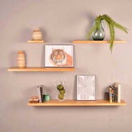 Minimalist wall shelf [L40cm xW10cmxH2cm] multi-purpose bathroom cosmetic wooden book