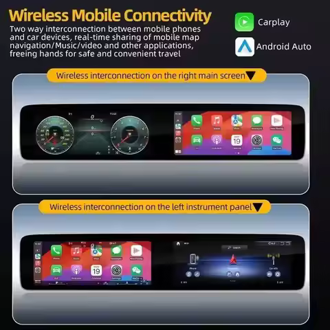 12.3+12.3" Android Multimedia Player For Mercedes Benz E Class W213 E200 E300 2016-2020 Car Auto Car