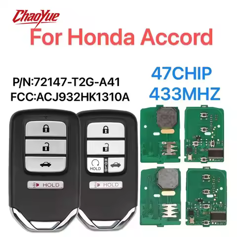 ChaoYue For Honda Accord Ninth Generation 5-Button Smart Key  PN: 72147-T2G-A41 ACJ932HK1310A 433MHZ