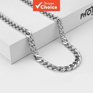 Nk Cuban Chain Necklace Unisex Flat Link Hip Hop Streetwear for Men Women