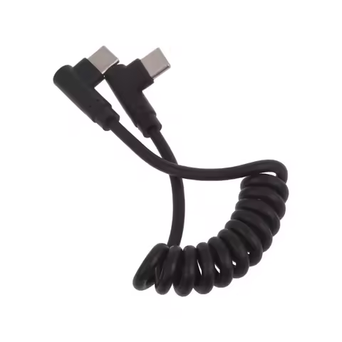 Fast Charging Type C to Type C Coiled Cable 90 Degree Designs Cable 20-50cm Durable for Smartphones 
