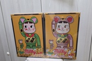 不二家Fujiya  BE@RBRICK 招財貓牛奶妹（Manekineko Peko-Chan）Medicom Toy Milky Bearbrick 400% & 100%