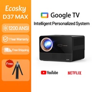 Ecosky Projector D37 MAX  Smart Projector Built-in Google TV Home Cinema WiFi 6 & Bluetooth 5.2
