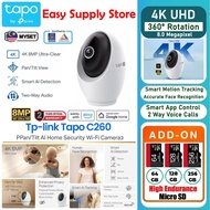 TP-Link Tapo C260 4K 8MP Pan/Tilt AI Home Security Wi-Fi Camera | Human Face Recognition Smart AI De