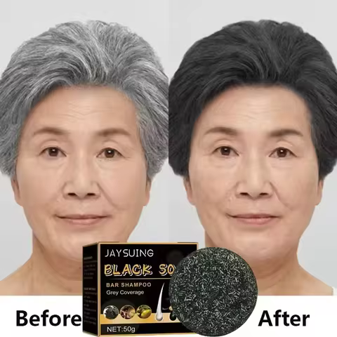 Gray White Hair Treatment Serum Soap Fast White To Black Repair Nourish Beard Hair Roots Shampoo Men
