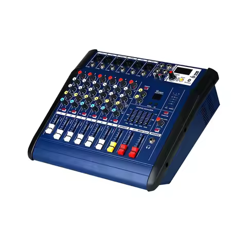 Pro 800W Power Amplifier 6 Channel Mixing Console Audio Mixer 2x 250W Dual Way AMP USB 48V Phantom N