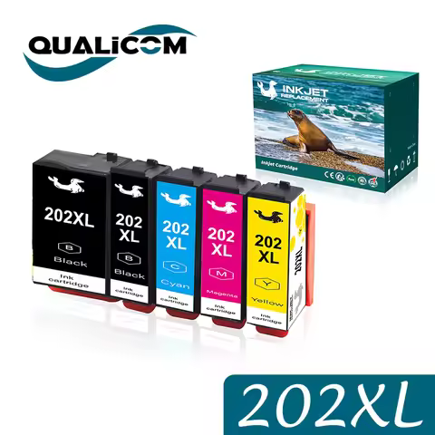 Qualicom 202XL T02G1 T02H1 1SET 5PSC Compatible Ink Cartridge For Epson Expression Premium XP6000 XP