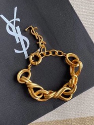Saint Laurent YSL outlet bracelet 金色古銅 復古 手鍊