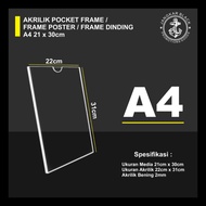 Acrylic Wall Frame l Acrylic Pocket Frame Size A4