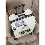 Luggage New Female Student Luggage Aluminum Frame Cabin Luggage Universal Wheels 20 Inch Luggage