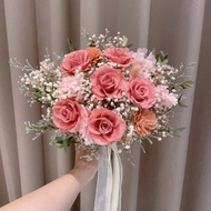 煙燻玫瑰永生花捧花 結婚捧花 客製捧花 拍照捧花 登記捧花