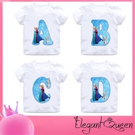 Elegant  Queen Unisex Kids T-Shirts A B C D Alphabet Letter Baby Boys T shirt Cute Girls Clothes Chi