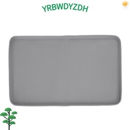 CRBWDK Silicone Coffee Mat, Raised Edges Waterproof Coffee Bar Mat, Durable Light Gray Thick Silicon