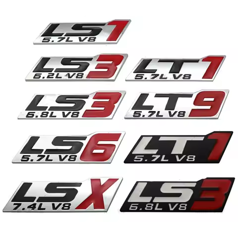 Car Body Trunk Emblem Sticker for LT1 LT9 LS1 LS2 LS3 LS6 LSX Logo Dodge Land Rover Chevrolet Nissan