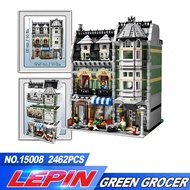 DHL LEPIN 2462Pcs 15008 City Street Creator Green Grocer Model Building Kits Blocks Bricks Compatibl