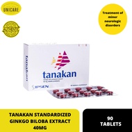 TANAKAN STANDARDIZED GINKGO BILOBA EXTRACT 40MG 90 TABLETS