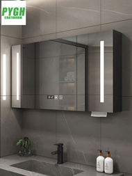 Smart bathroom mirror cabinet solid wood wall mounted bathroom mirror cabinet