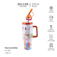 [Sent From Thailand] Diller Thermo Tumbler 1200ml D9222 24-Hour Cold/Hot Storage Glass 2-Layer Stain