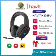 HAVIT [Express Delivery] Headphone Hvit H2029U Gaming Headset, Driver 50mm, Steel Frame Design, Noise-Canceling Mic - Genuine BH 12T