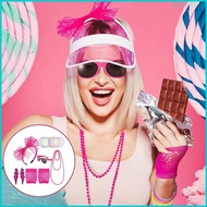 Nan 80s Costume Accessories for Girl 80s Party with Fishnet Gloves Leg Warmer