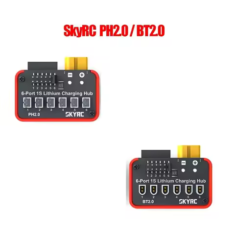 SkyRC OSH 6-Port PH2.0 / BT2.0 1S LiPo LiFe Li-ion LiHV Battery Charging Hub Adapter Plate Support B