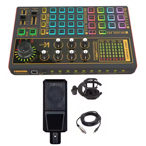 Computer and Mobile Phone Live Streaming Sound Card for Online Singing Chatting Live Video Streaming