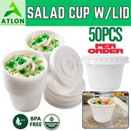 3.5oz Plastic Salad Cup Sauce Cup with Secure Lid Food Grade Dessert Container