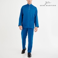 Gene Martino Baju Melayu Premium Dull Satin Classic Fit 777 - Peacock Blue 77