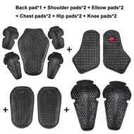 ESPRO 11Pcs Motorcycle Armor Set CE leve1 level 2 Insert Pads Breathable 3D Honeycomb Shockproof Rid