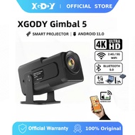 XGODY HY320 Gimbal 5 Mini Projector 400 ANSI 12000 Lumens Android 11 Dual Band WiFi6 BT
